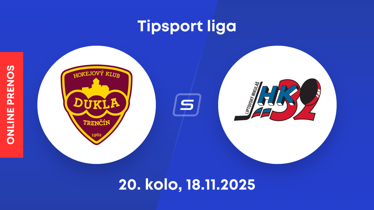 HK Dukla Trenčín - Hk 32 Liptovský Mikuláš: ONLINE prenos zo zápasu 20. kola Tipsport ligy.