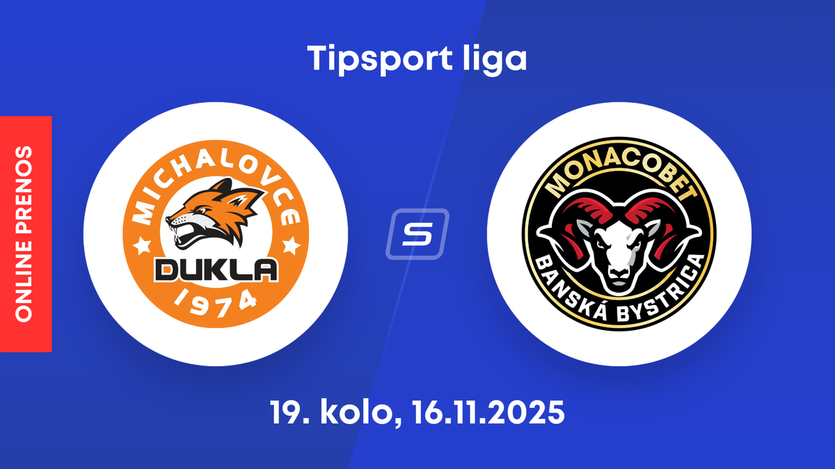HK Dukla Michalovce - HC MONACObet Banská Bystrica: ONLINE prenos zo zápasu 19. kola Tipsport ligy.