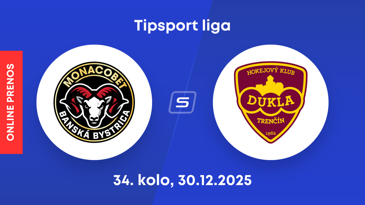 HC MONACObet Banská Bystrica - HK Dukla Trenčín: ONLINE prenos zo zápasu 34. kola Tipsport ligy.