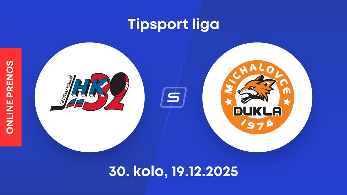 Hk 32 Liptovský Mikuláš - HK Dukla Michalovce: ONLINE prenos zo zápasu 30. kola Tipsport ligy.