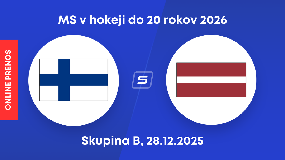 Fínsko - Lotyšsko: ONLINE prenos zo zápasu skupiny B na MS v hokeji do 20 rokov 2026.