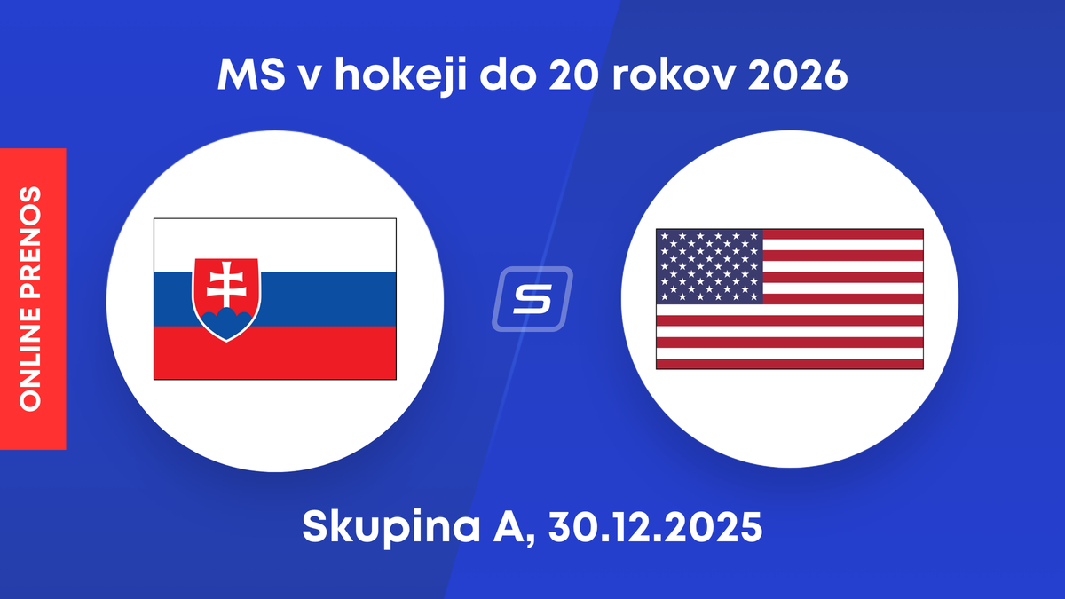 Slovensko - USA, ONLINE prenos z MS v hokeji do 20 rokov 2026 (U20).
