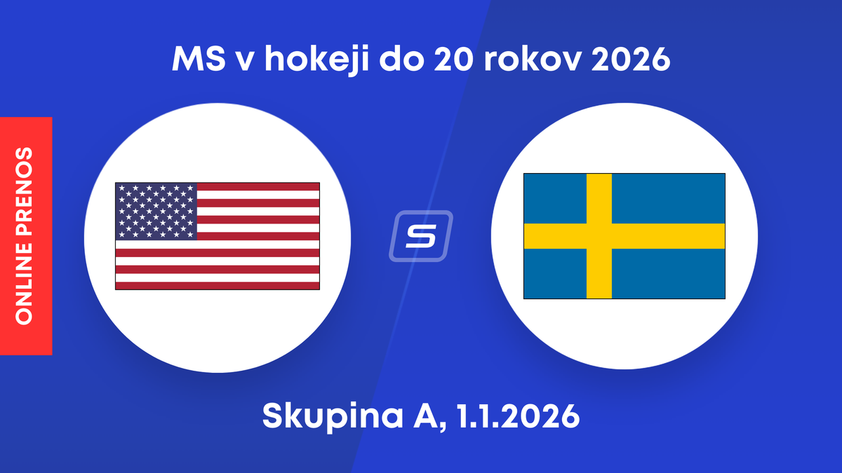 USA - Švédsko: ONLINE prenos zo zápasu skupiny A na MS v hokeji do 20 rokov 2026.