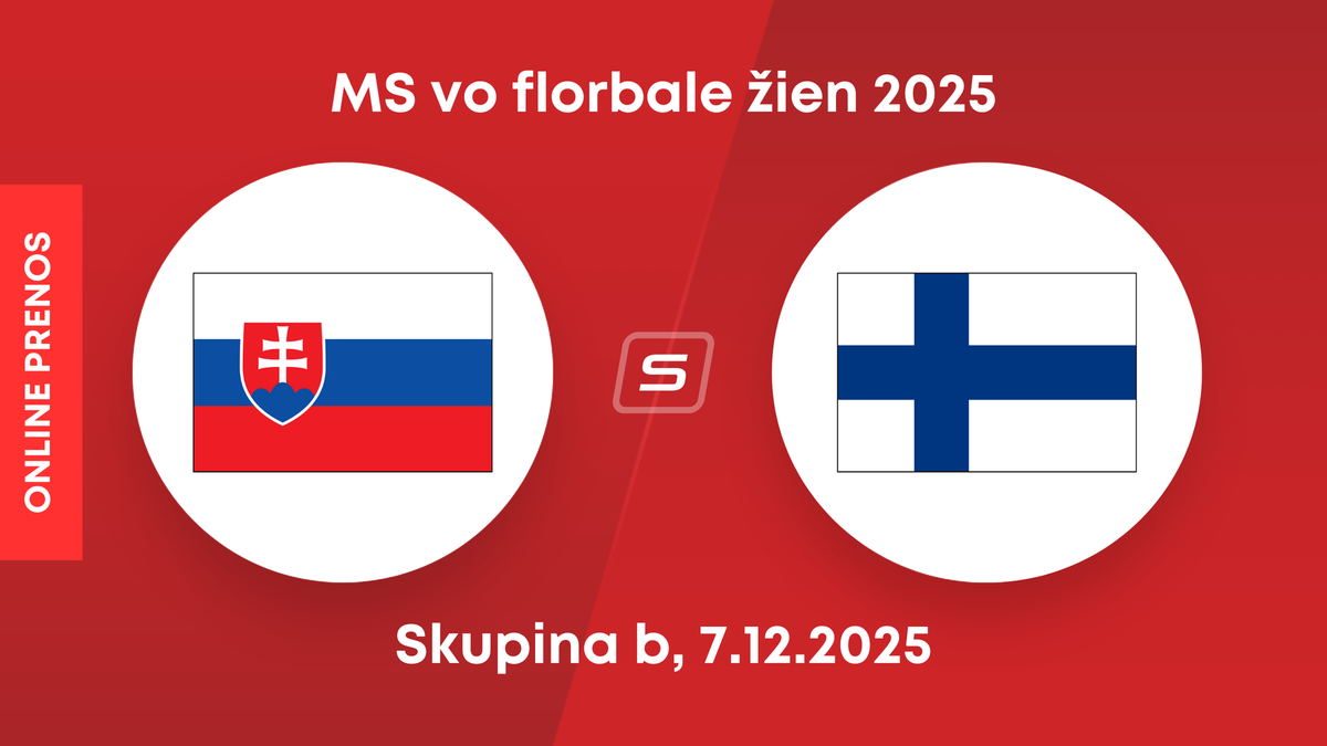Slovensko - Fínsko: ONLINE prenos zo zápasu skupiny B na MS vo florbale žien 2025.