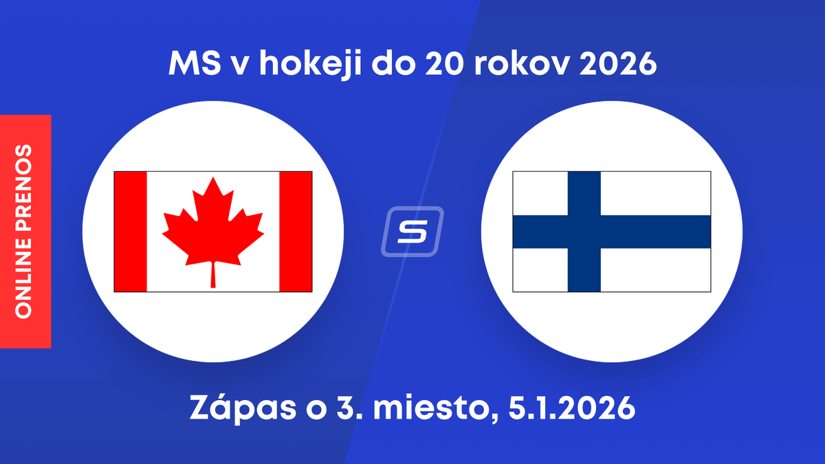 Kanada - Fínsko, ONLINE prenos zo zápasu o 3. miesto na MS v hokeji do 20 rokov 2026 (U20).