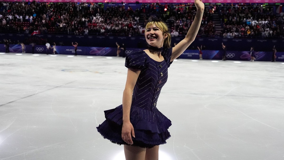 Alysa Liuová na exhibícii na ZOH 2026 v Miláne.