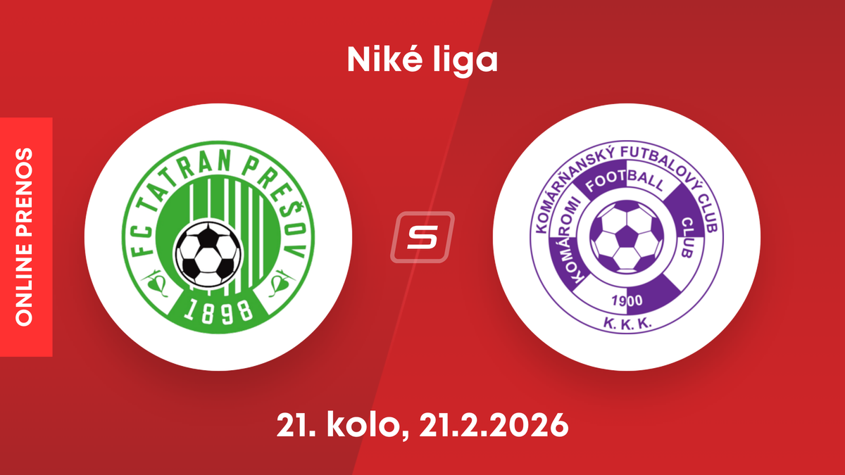 FC Tatran Prešov - KFC Komárno: ONLINE prenos zo zápasu 21. kola Niké ligy.