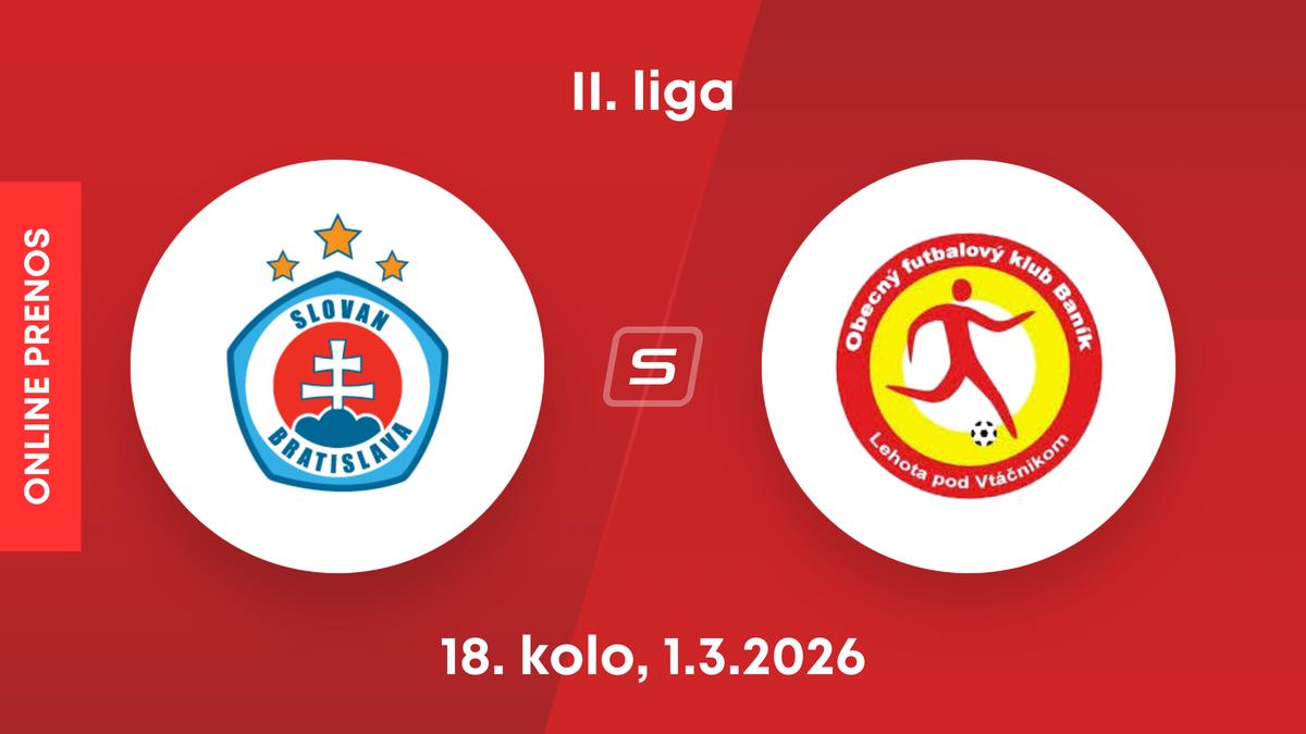 ŠK Slovan Bratislava B - OFK Baník Lehota pod Vtáčnikom: ONLINE prenos zo zápasu 18. kola II. ligy.