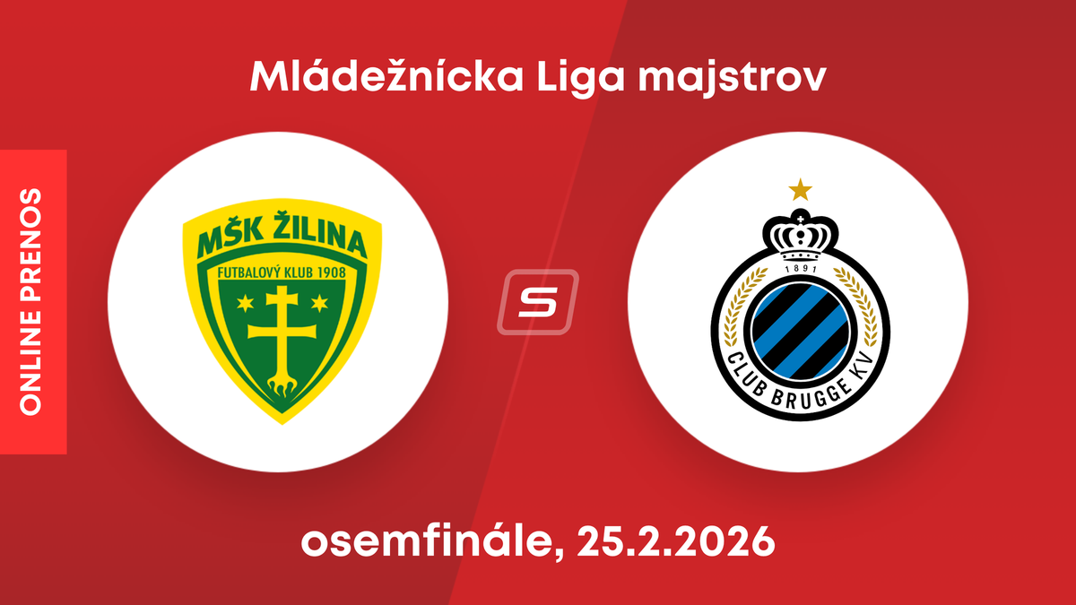 MŠK Žilina - Club Bruggy KV: ONLINE prenos z mládežníckej Ligy majstrov.