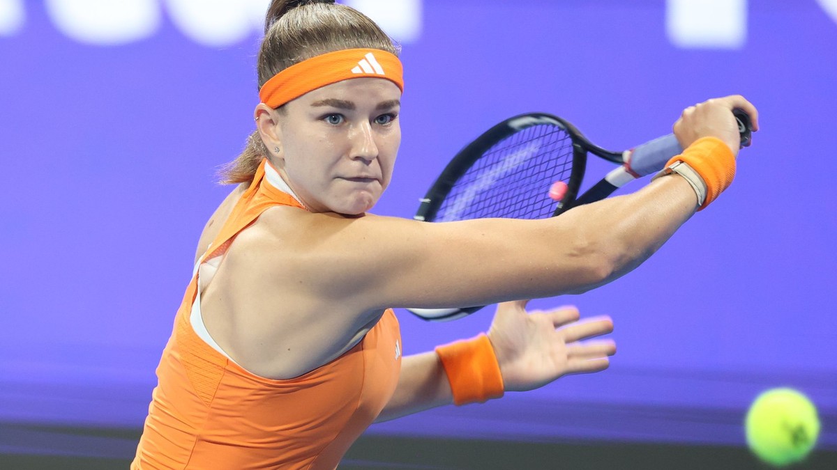Česká tenistka Karolína Muchová vo finále turnaja WTA v Dauhe.