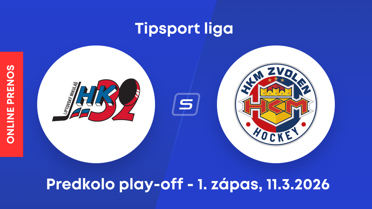 Hk 32 Liptovský Mikuláš - HKM Zvolen: ONLINE prenos z 1. zápasu predkola play-off Tipsport ligy.