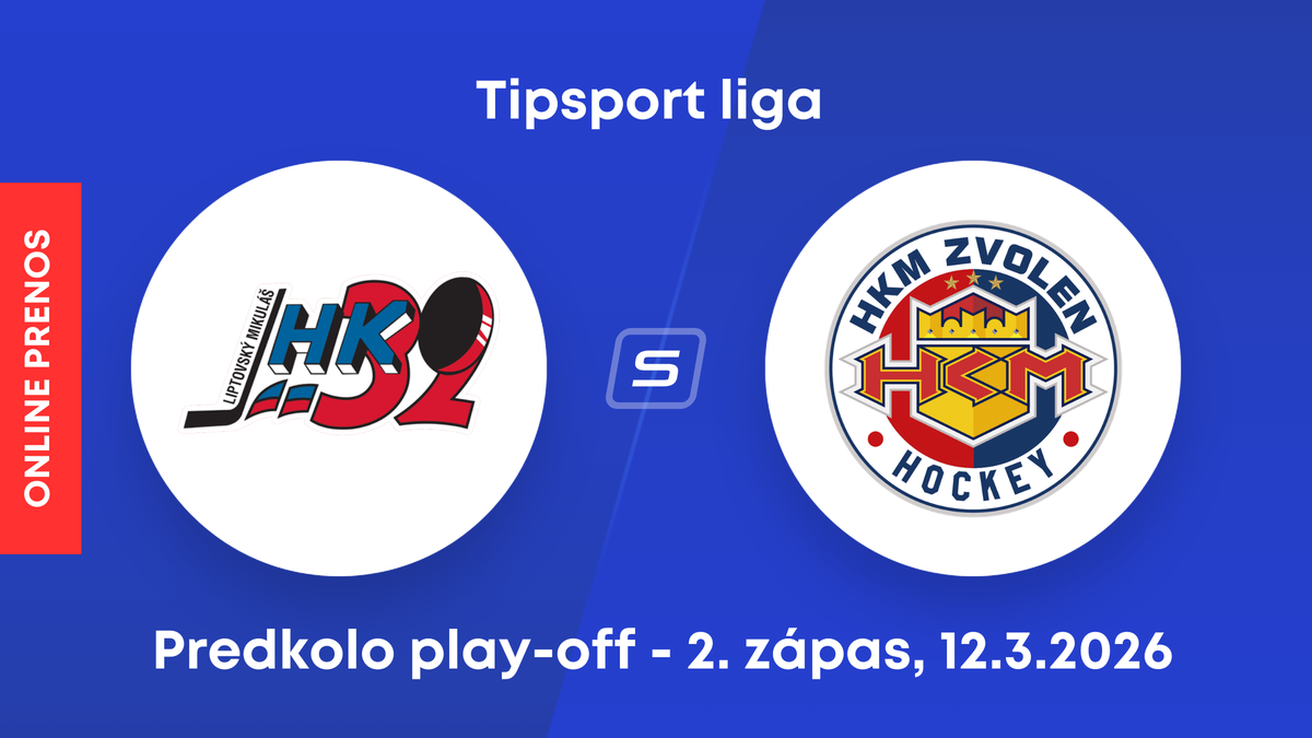 Hk 32 Liptovský Mikuláš - HKM Zvolen: ONLINE prenos z 2. zápasu predkola play-off Tipsport ligy.