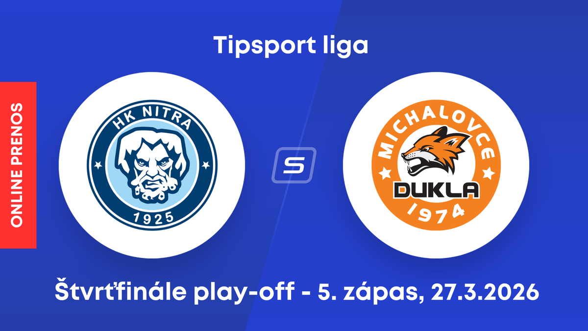HK Nitra - HK Dukla Michalovce: ONLINE prenos z 5. zápasu štvrťfinále play-off Tipsport ligy.