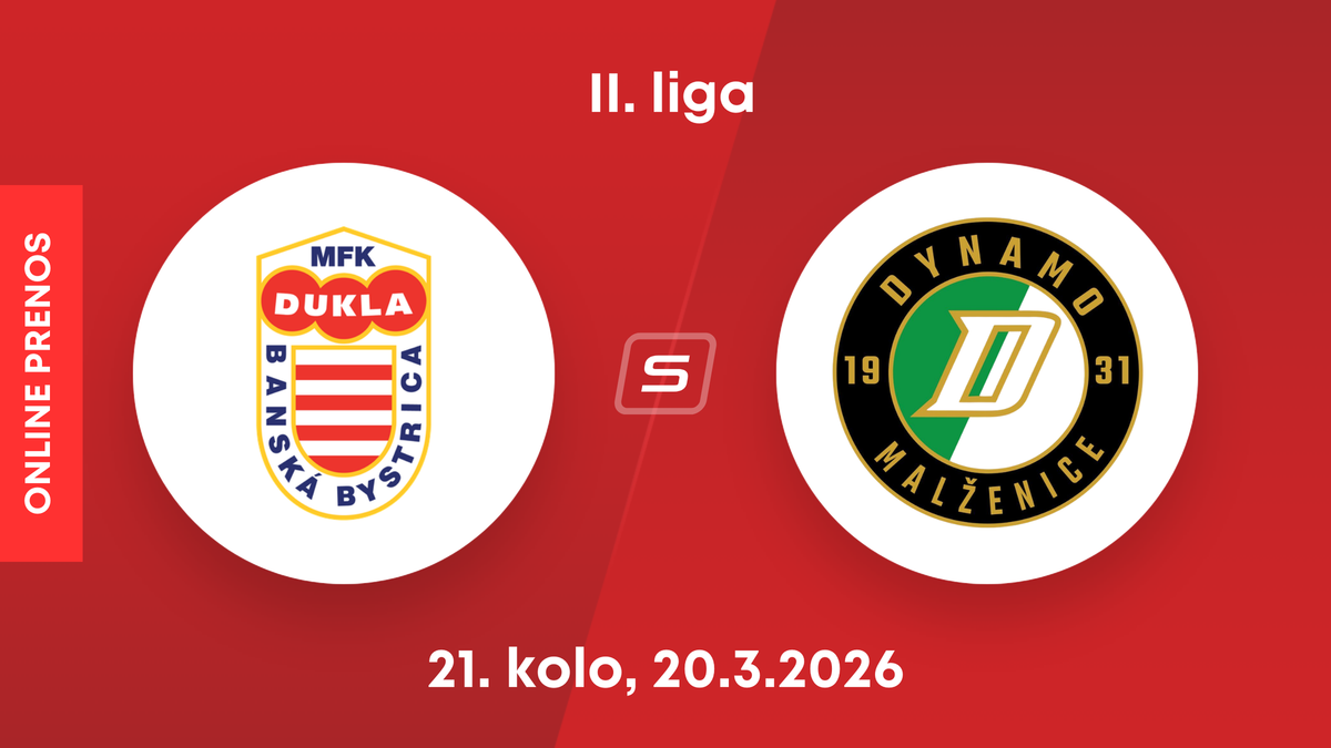 MFK Dukla Banská Bystrica - OFK Malženice: ONLINE prenos zo zápasu 21. kola II. ligy.
