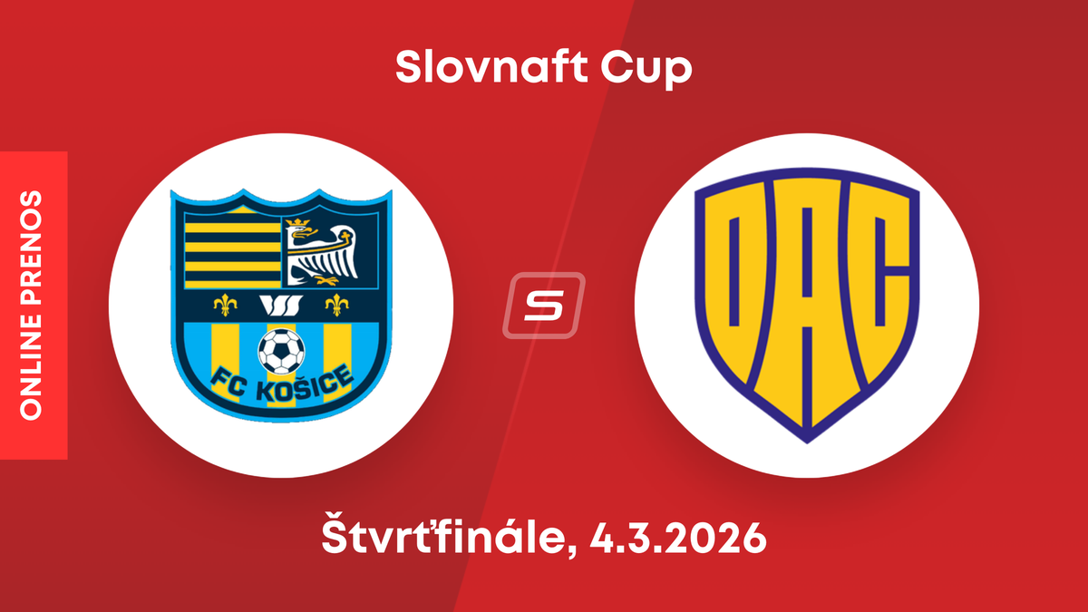 FC Košice - FC DAC 1904 Dunajská Streda: ONLINE prenos zo zápasu štvrťfinále Slovnaft Cupu.