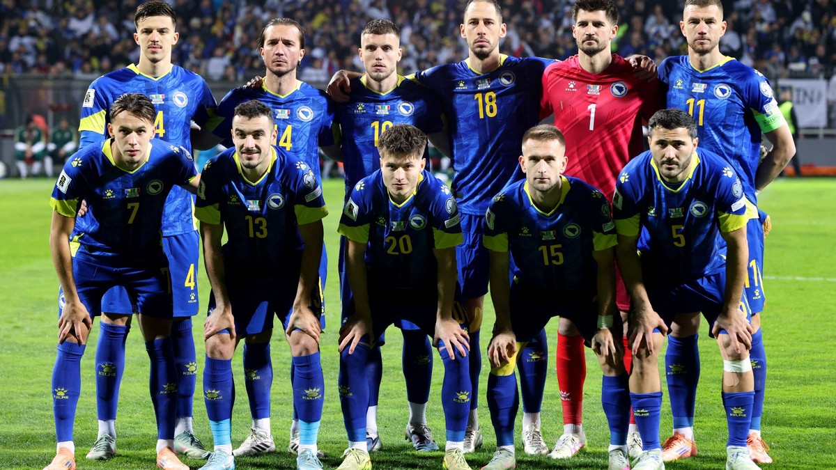 Reprezentácia Bosny a Hercegoviny pred barážovým zápasom s Talianskom.