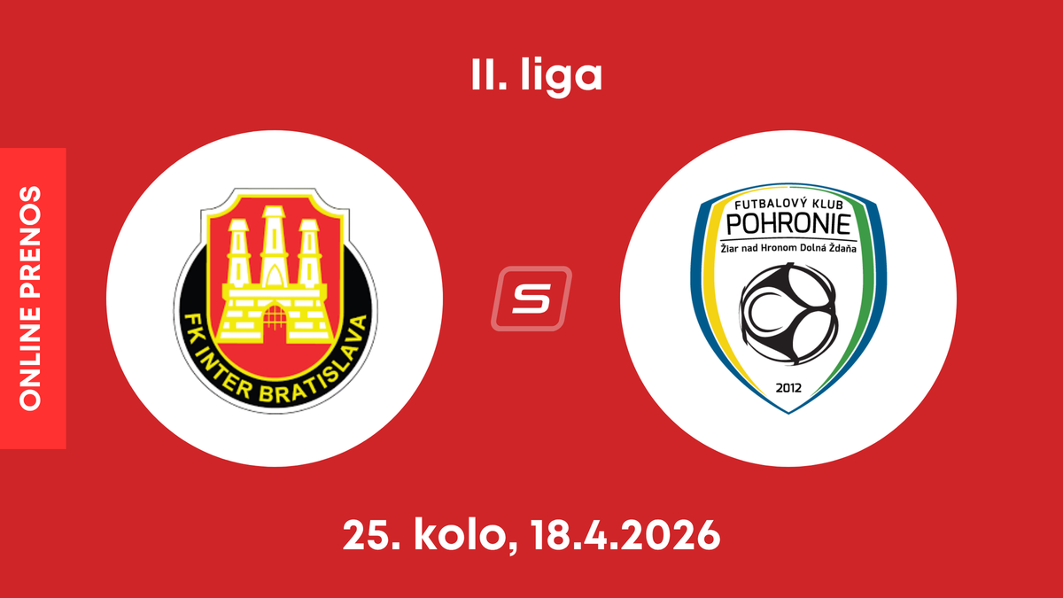 FK Inter Bratislava - FK Pohronie: ONLINE prenos zo zápasu 25. kola II. ligy.