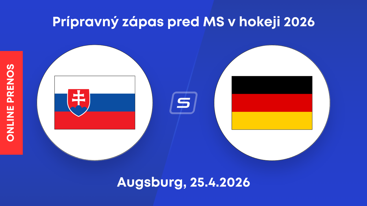 Slovensko - Nemecko: ONLINE prenos z prípravného zápasu pred MS v hokeji 2026 (piatok).