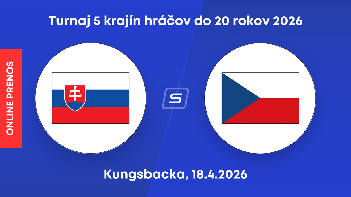 Slovensko U20 - Česko U20: ONLINE prenos zo zápasu na hokejovom Turnaji piatich krajín v Kungsbacke.