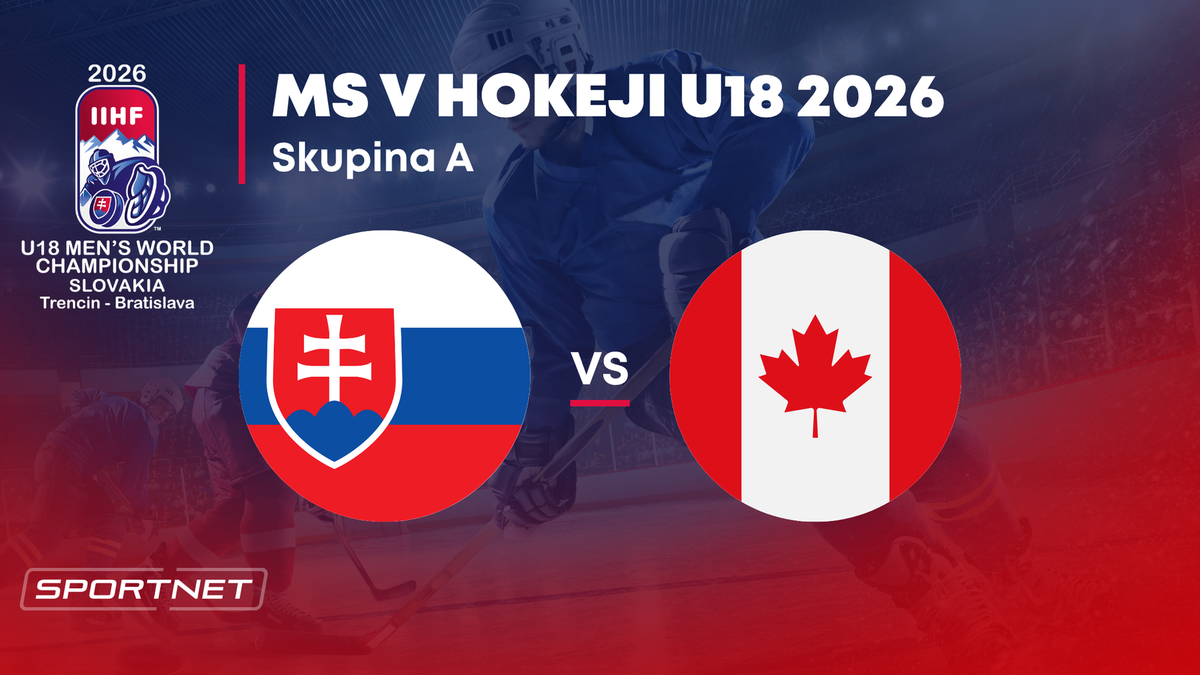 Slovensko - Kanada: ONLINE prenos zo skupiny A na MS v hokeji do 18 rokov 2026 (MS U18).