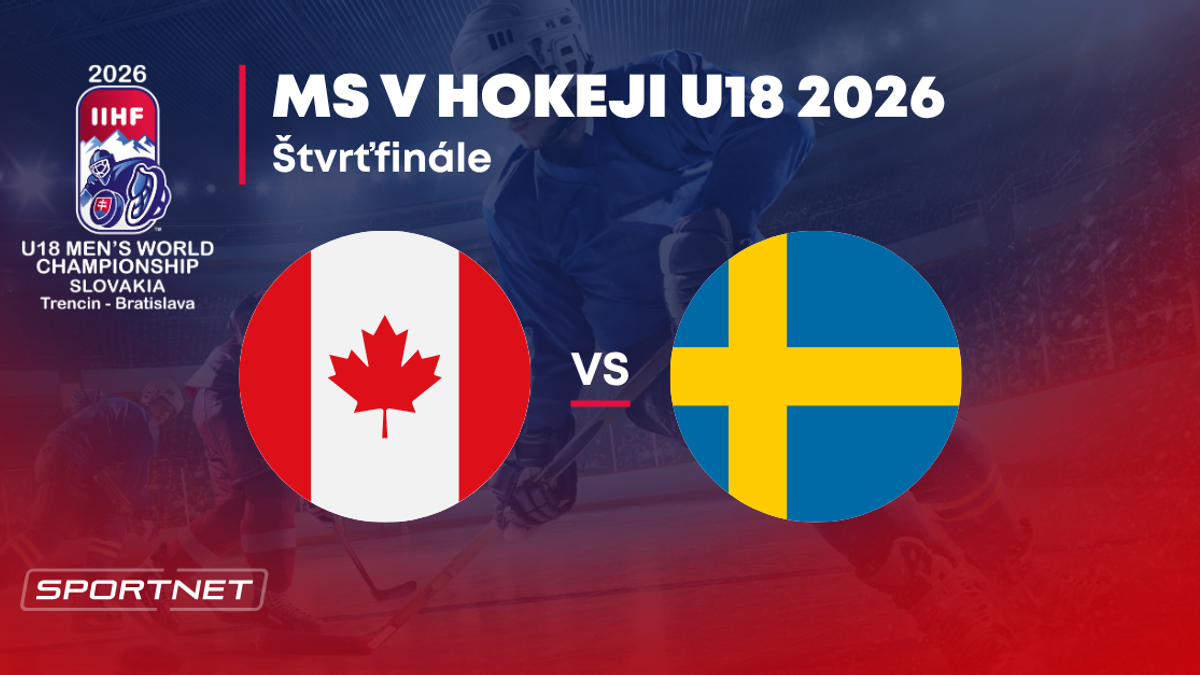 Kanada - Švédsko: ONLINE prenos zo štvrťfinále na MS v hokeji do 18 rokov 2026 (MS U18).