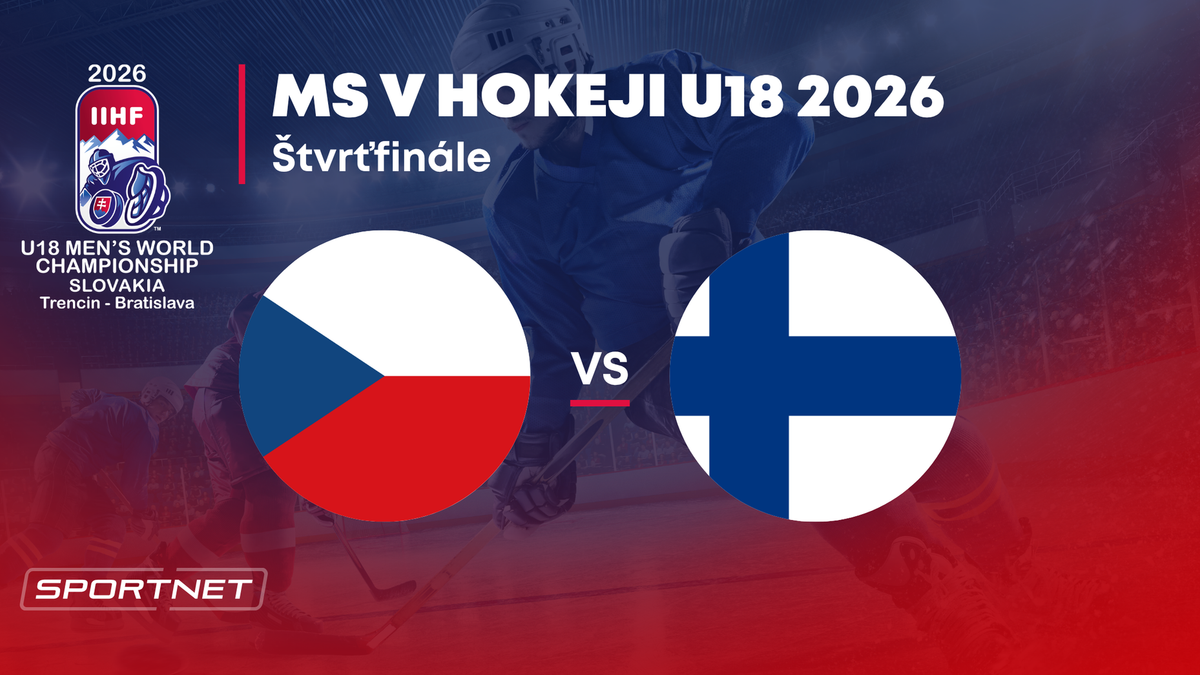 Česko - Fínsko: ONLINE prenos zo štvrťfinále na MS v hokeji do 18 rokov 2026 (MS U18).