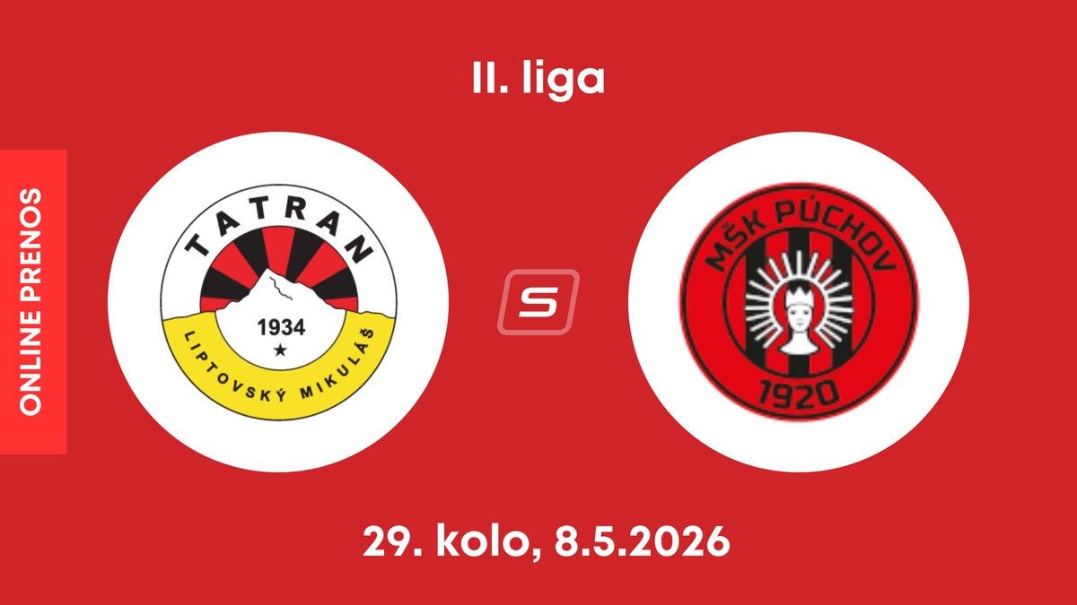 MFK Tatran Liptovský Mikuláš - MŠK Púchov: ONLINE prenos zo zápasu 29. kola II. ligy.