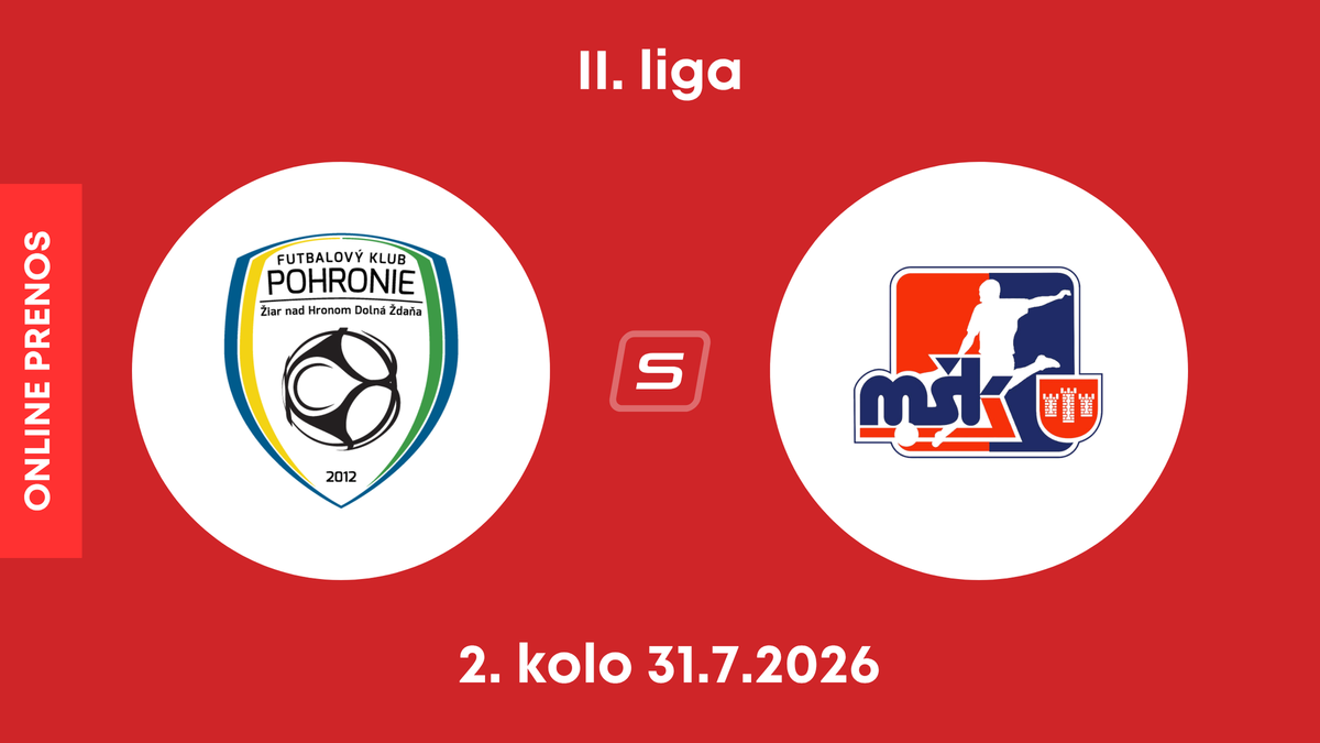 FK Pohronie - MŠK Považská Bystrica: ONLINE prenos zo zápasu 2. kola II. ligy.