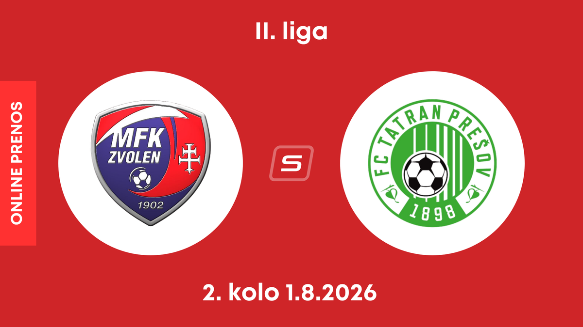 MFK Zvolen - FC Tatran Prešov: ONLINE prenos zo zápasu 2. kola II. ligy.
