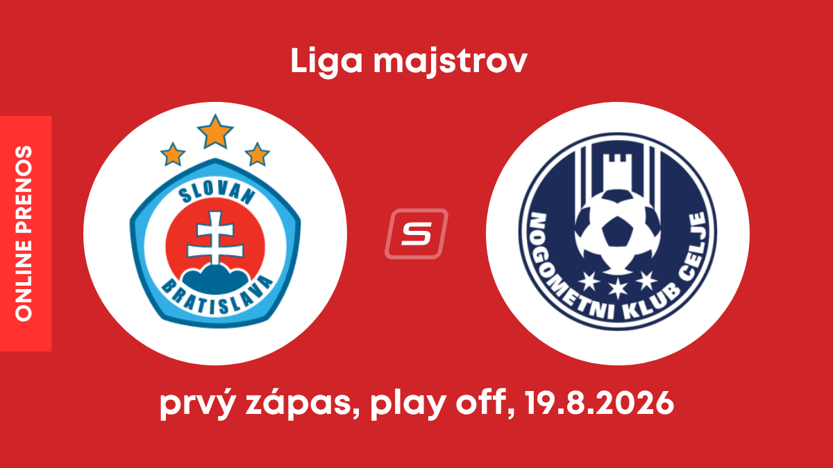 ŠK Slovan Bratislava - NK Celje: ONLINE prenos z prvého zápasu play off Ligy majstrov.