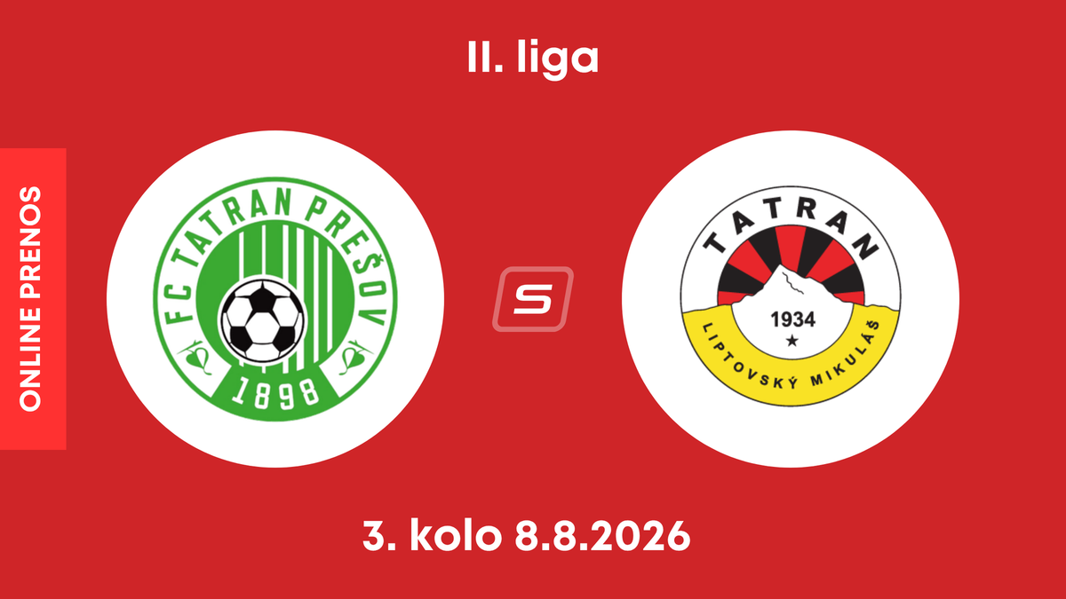 FC Tatran Prešov - MFK Tatran Liptovský Mikuláš: ONLINE prenos zo zápasu 3. kola II. ligy.
