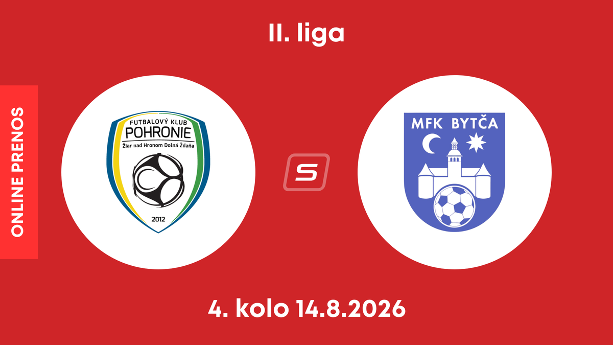 FK Pohronie - MFK Bytča: ONLINE prenos zo zápasu 4. kola II. ligy.