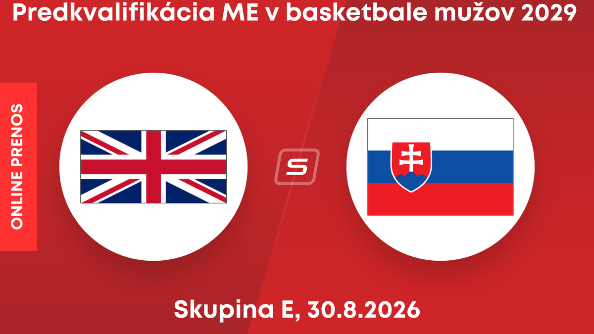Veľká Británia - Slovensko: LIVE STREAM zo zápasu kvalifikácie na ME v basketbale mužov 2029.
