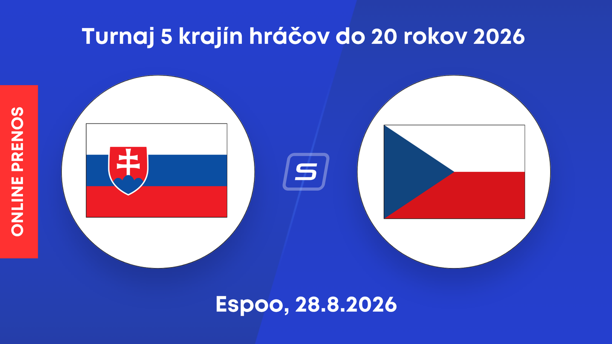 Slovensko U20 - Česko U20: ONLINE prenos zo zápasu na hokejovom Turnaji piatich krajín v Espoo.