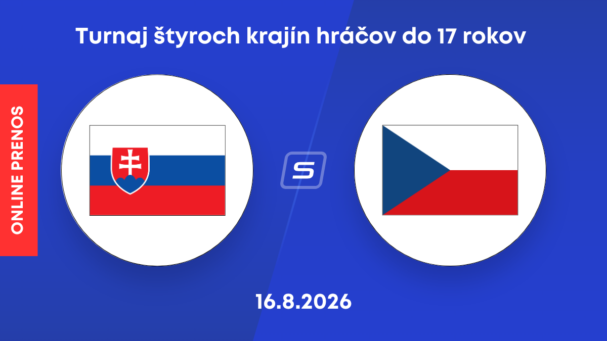 Slovensko - Česko: ONLINE prenos z turnaja 4 krajín hráčov do 17 rokov. 