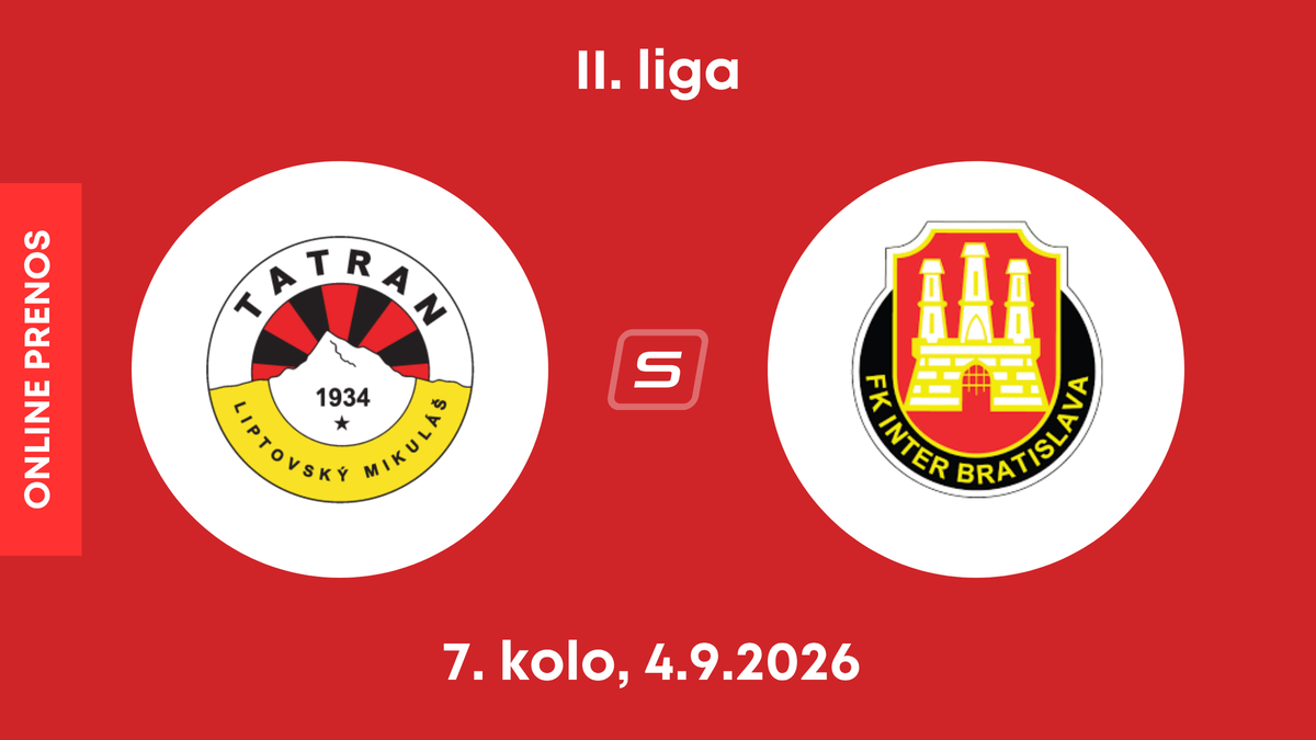 MFK Tatran Liptovský Mikuláš - FK Inter Bratislava: ONLINE prenos zo zápasu 7. kola II. ligy.
