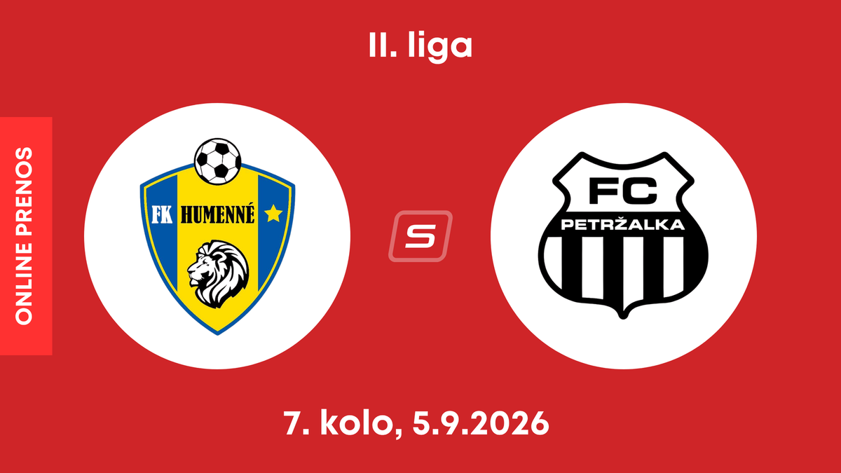 FK Humenné - FC Petržalka: ONLINE prenos zo zápasu 7. kola II. ligy.