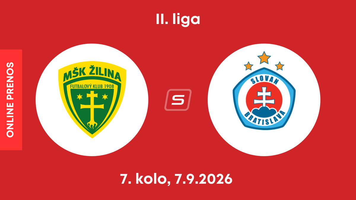 MŠK Žilina B - ŠK Slovan Bratislava B: ONLINE prenos zo zápasu 7. kola II. ligy.