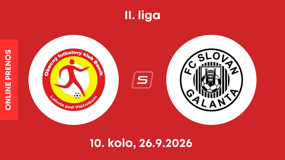OFK Baník Lehota pod Vtáčnikom - FC Slovan Galanta: ONLINE prenos zo zápasu 10. kola II. ligy.