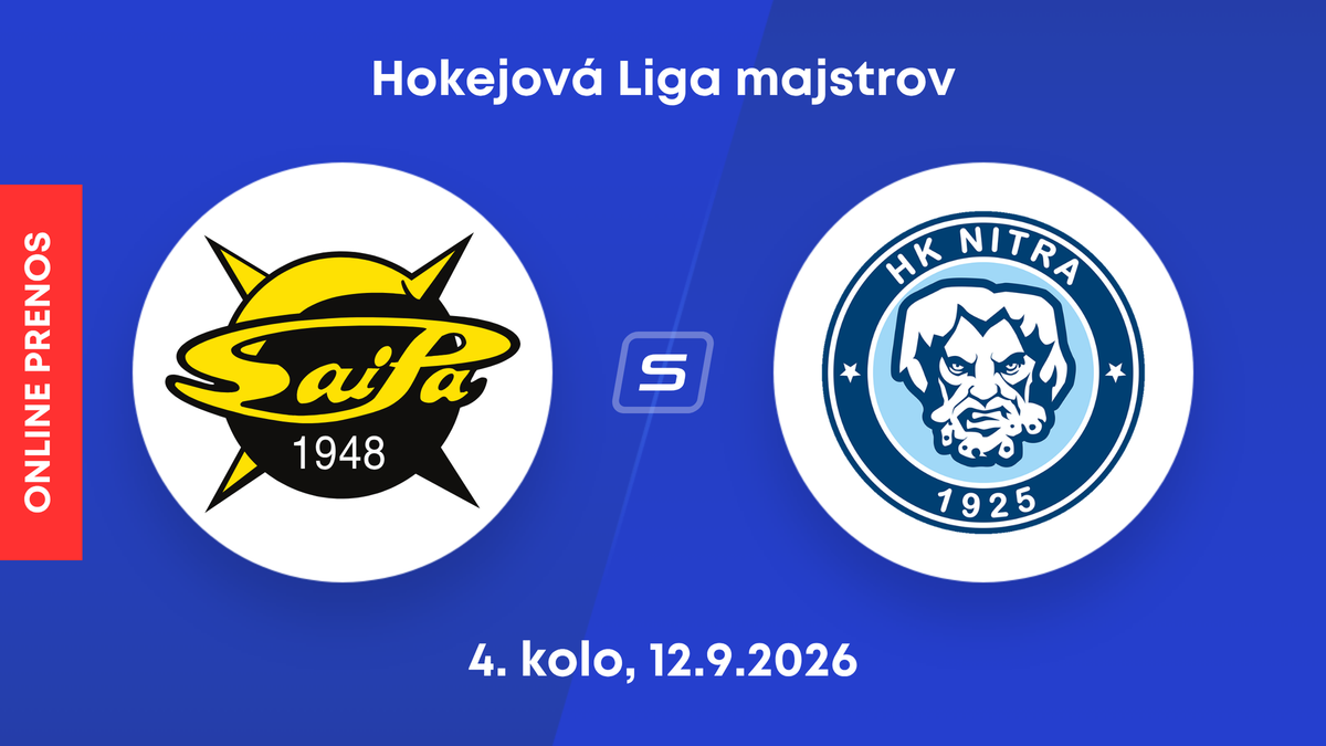 SaiPa Lappeenranta - HK Nitra: ONLINE prenos z 4. kola hokejovej Ligy majstrov.