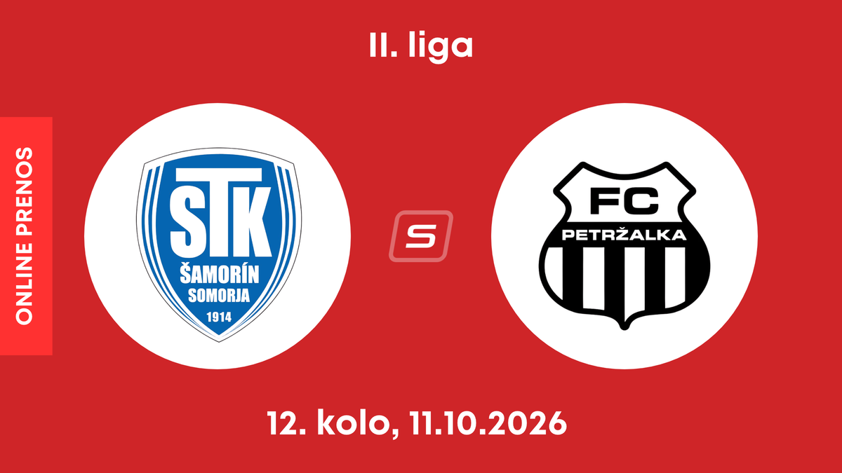 FC ŠTK 1914 Šamorín - FC Petržalka: ONLINE prenos zo zápasu 12. kola II. ligy.