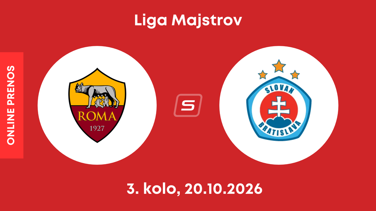AS Rím - ŠK Slovan Bratislava: ONLINE prenos zo zápasu 3. kola ligovej fázy Ligy majstrov.
