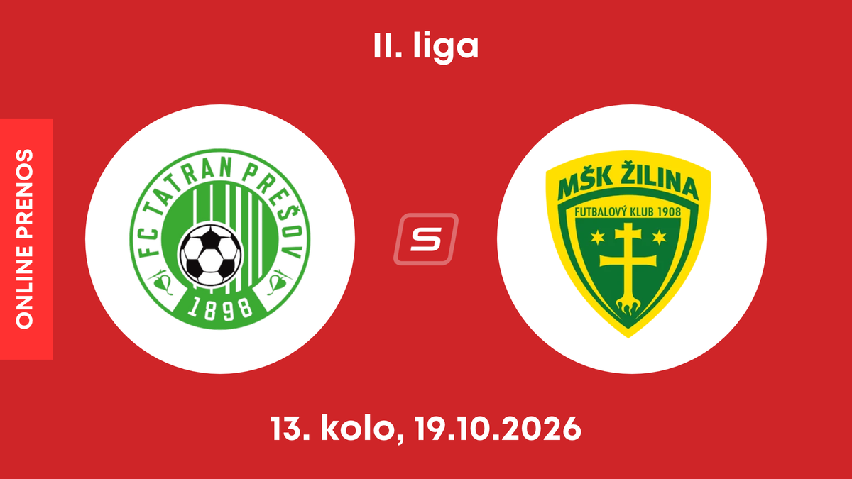 FC Tatran Prešov - MŠK Žilina B: ONLINE prenos zo zápasu 13. kola II. ligy.
