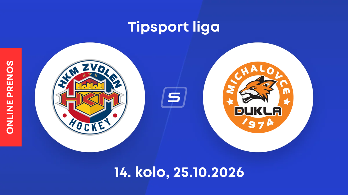 HKM Zvolen - HK Dukla Michalovce: ONLINE prenos zo zápasu 14. kola Tipsport ligy.