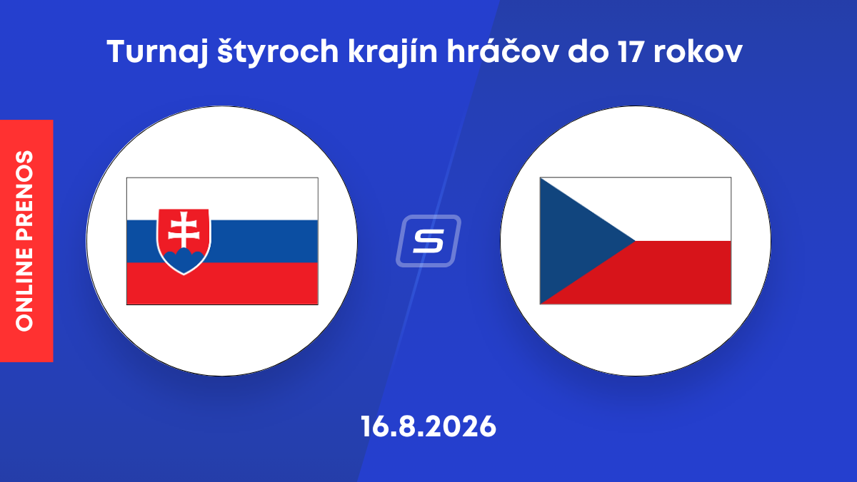 Slovensko - Česko: ONLINE prenos z turnaja 4 krajín hráčov do 17 rokov. 