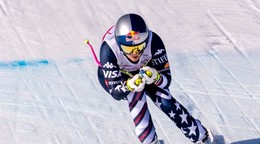 Americká lyžiarka Lindsey Vonnová v cieli zjazdu Svetového pohára alpských lyžiarok vo švajčiarskom stredisku St. Moritz.