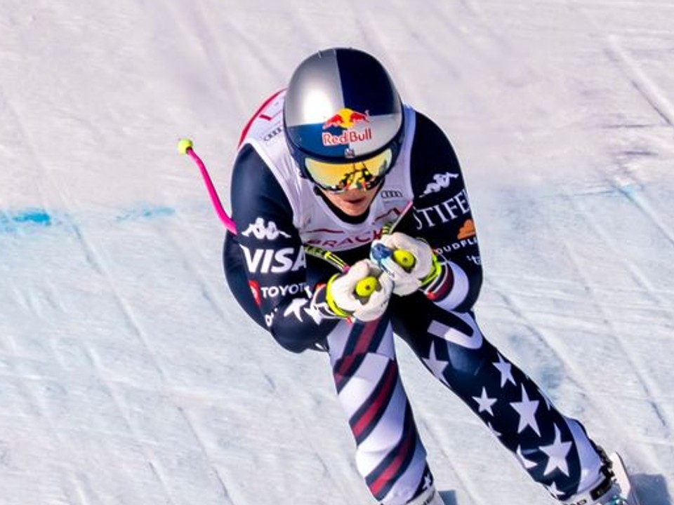 Americká lyžiarka Lindsey Vonnová v cieli zjazdu Svetového pohára alpských lyžiarok vo švajčiarskom stredisku St. Moritz.
