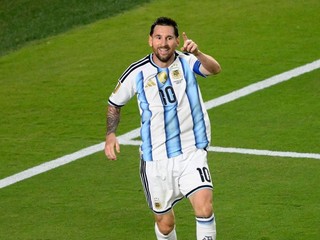 Lionel Messi oslavuje gól v zápase Argentína - Alžírsko na MS vo futbale 2026