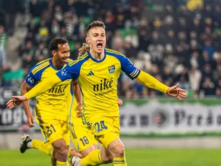 Dominik Kružliak oslavuje gól.