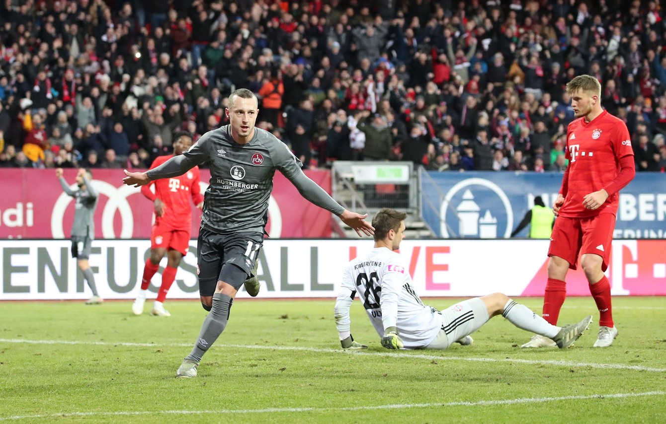 Radosť Adama Zreľáka z gólu v prípravnom zápase proti Bayernu Mníchov.